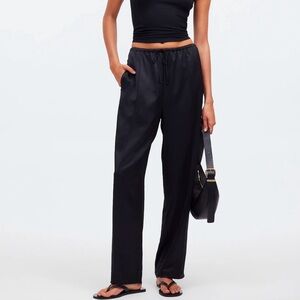 Madewell - Pintucked Slim Pull-On Pants in Satin